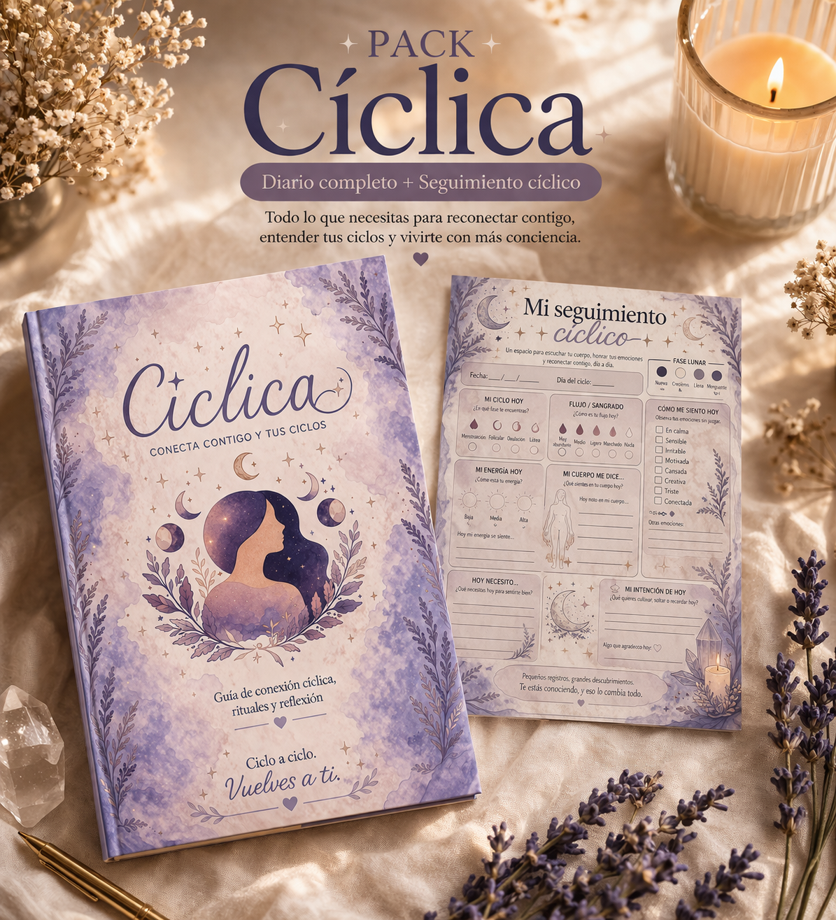 Pack Cíclica — Diario + Seguimiento cíclico